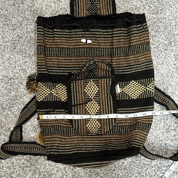 Black and Gold Woven Backpack - Picture 9 of 11